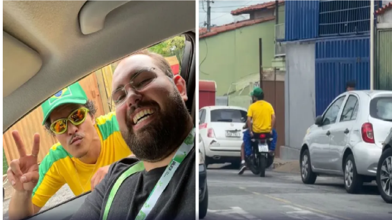Bruno Mars é flagrado andando de moto sem capacete e tira foto com fãs em BH