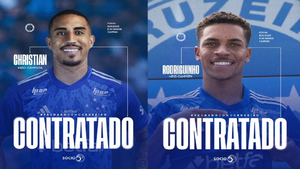 Cruzeiro anuncia a contratação de Christian e Rodriguinho