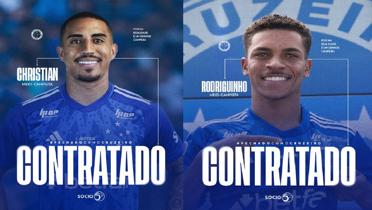 Cruzeiro anuncia a contratação de Christian e Rodriguinho