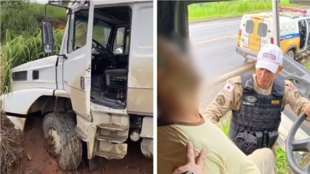 Motorista desmaia, engasga com a própria dentadura e bate o caminhão em Santa do Paraíso no Vale do Aço (MG)